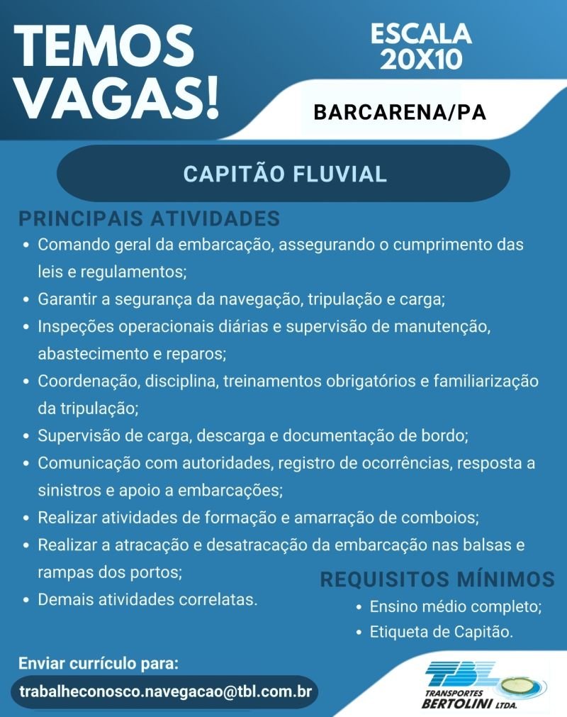 Capitão Fluvial - Transportes Bertolini